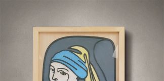 戴珍珠耳环的少女 木质叠雕装饰画